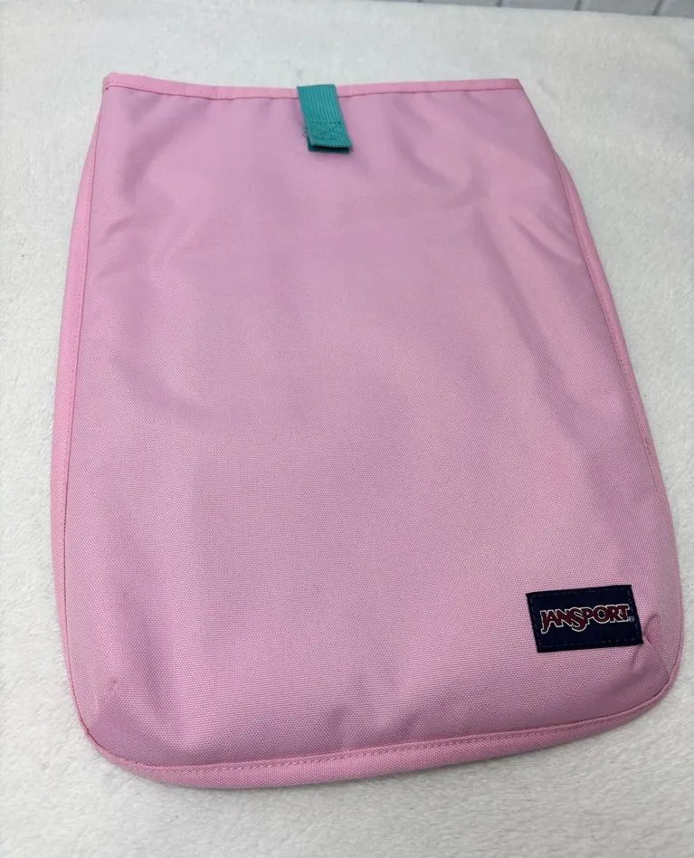 Jansport Pink Sleeve with Navy Logo Patch