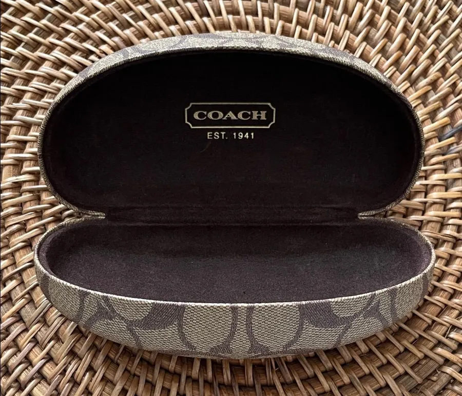 Coach Hardshell Brown LogoEyeglass Case