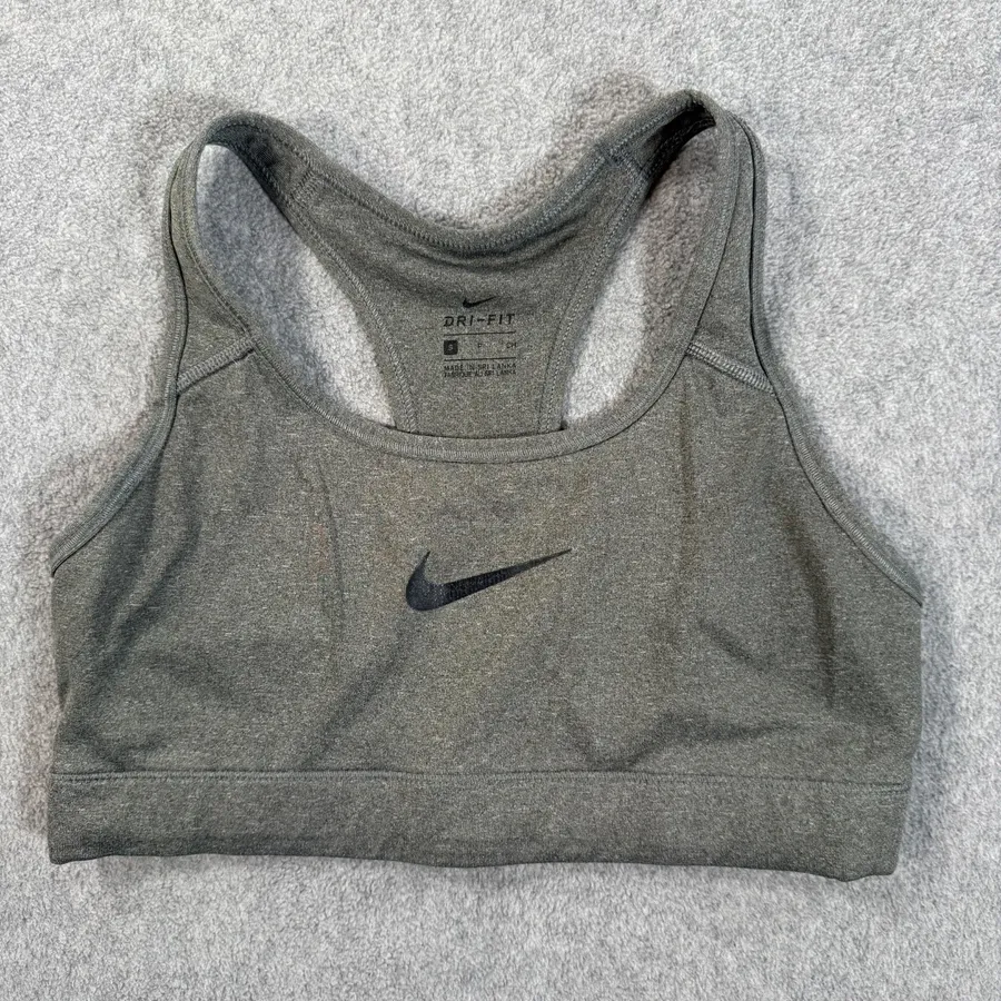 Nike Dri-Fit Racerback Sports Bra Size Small Gray Workout Gym Running