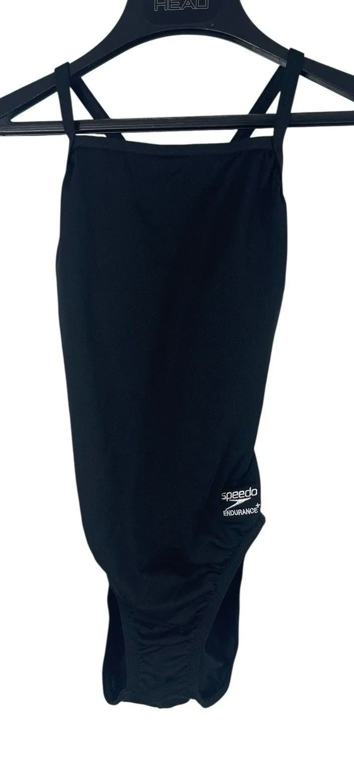 Speedo Endurance Kneeskin Swimsuit Womens S 30 Black One Piece Competition NWT