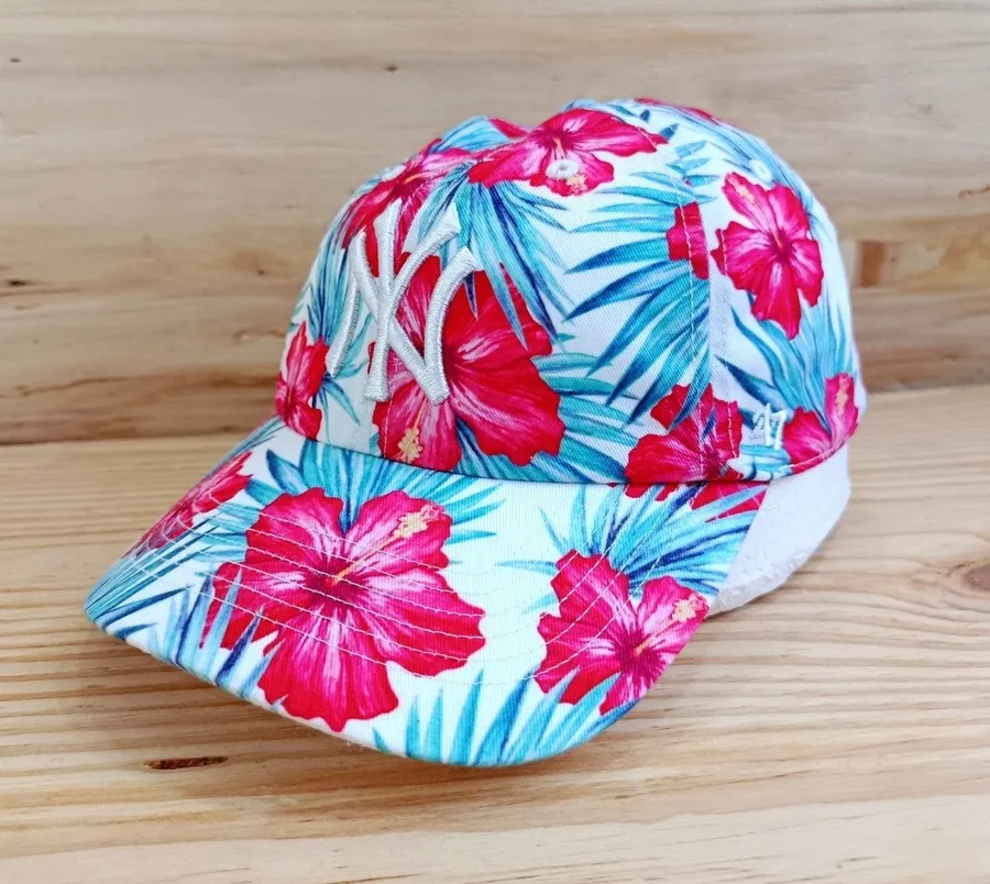 '47 Brand New York Yankees Floral Hat Cap Adjustable Strapback MLB Baseball Pink
