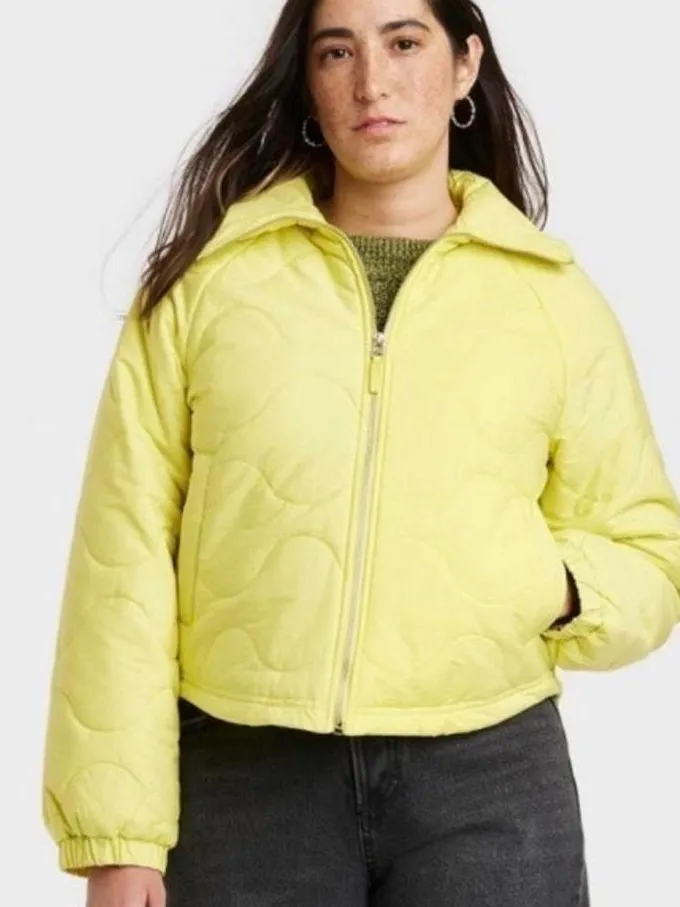 NWT Lightweight Neon Yellow Quilted Jacket