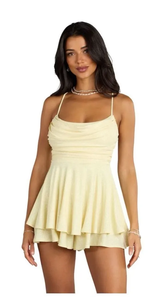 Windsor Shine All Night Glitter Knit A-Line Romper NWT