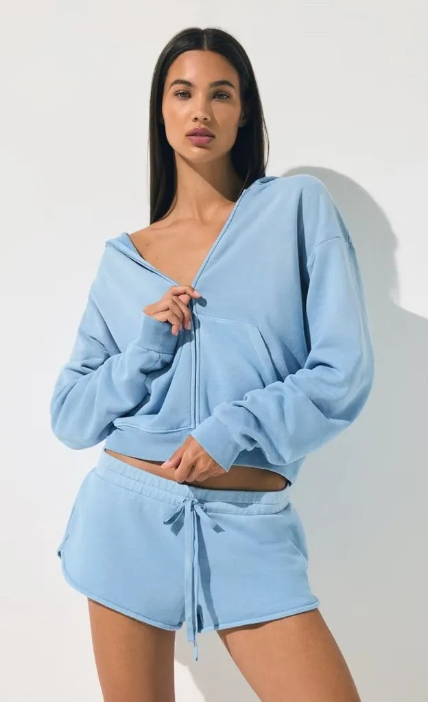 SKIMS French Terry Zip Up Hoodie Bluebell Size S Sold Out Rare Soft Lightweight