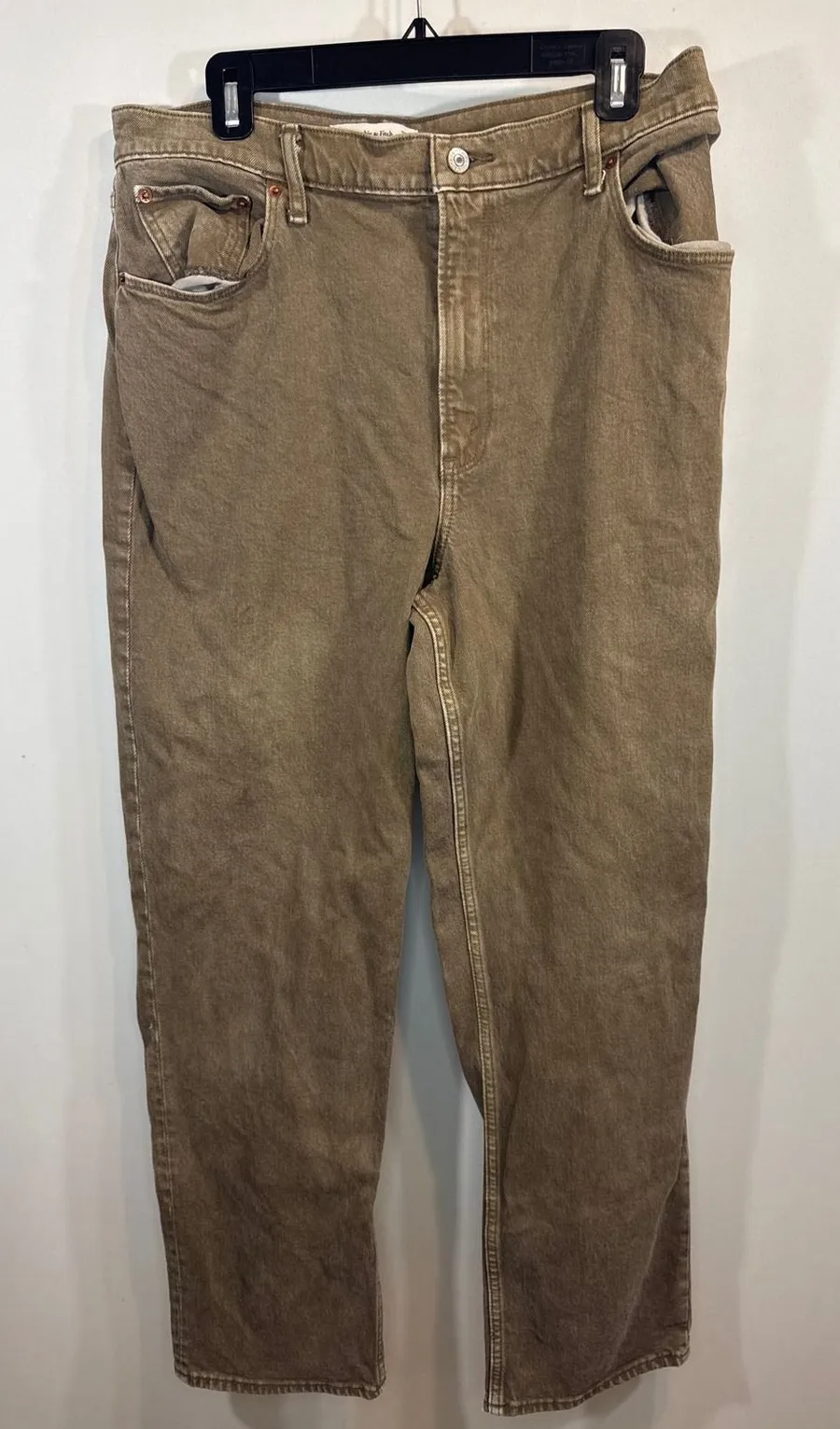 Abercrombie & Fitch 90s Straight Ultra High Rise Brown Jeans 30x29 AF Denim