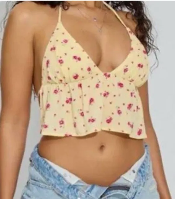 Garage Halter Tank Top Cropped