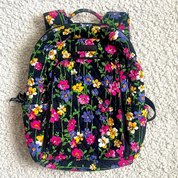 Vera Bradley Wildflower Garden Laptop Large Backpack