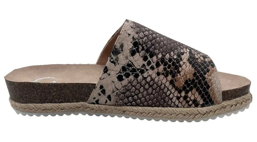 Journee Collection Slides Womens 6 Snake Print Celine Espadrille Slides NEW
