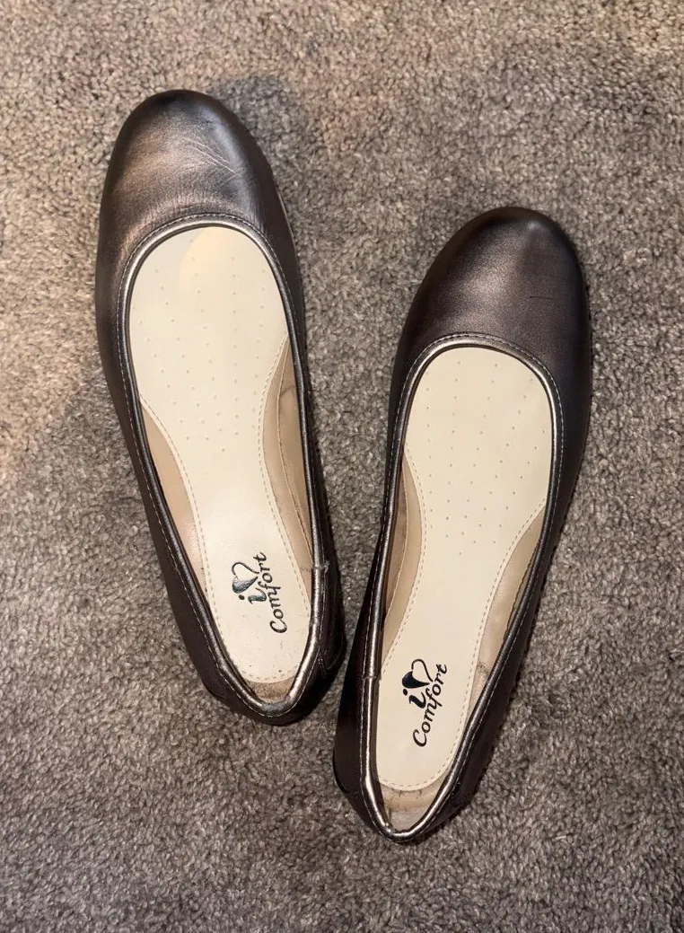 Comfort Annabelle leather Metallic Ballet Flats