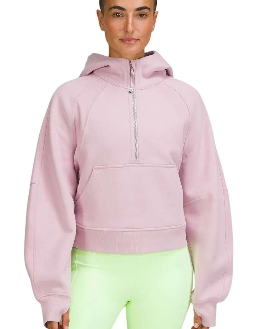 Lululemon Scuba Oversized Half-Zip Hoodie Pink Peony Size M/L Sweatshirt Fleece
