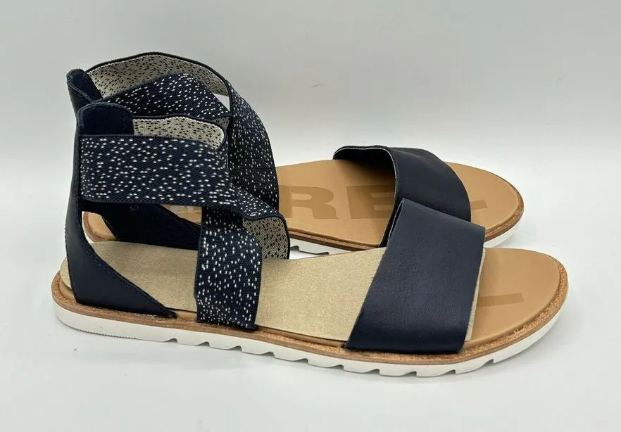 SOREL Sandals Women Size 7 ELLA II IN Navy Nocturnal Sea Salt