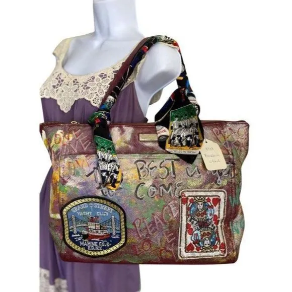 kate spade xl customized artwork and applique mult