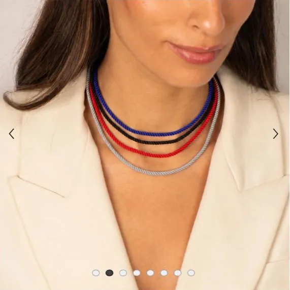 Revolve x Adina Eden Colored Twisted Cotton Rope Necklace in Black