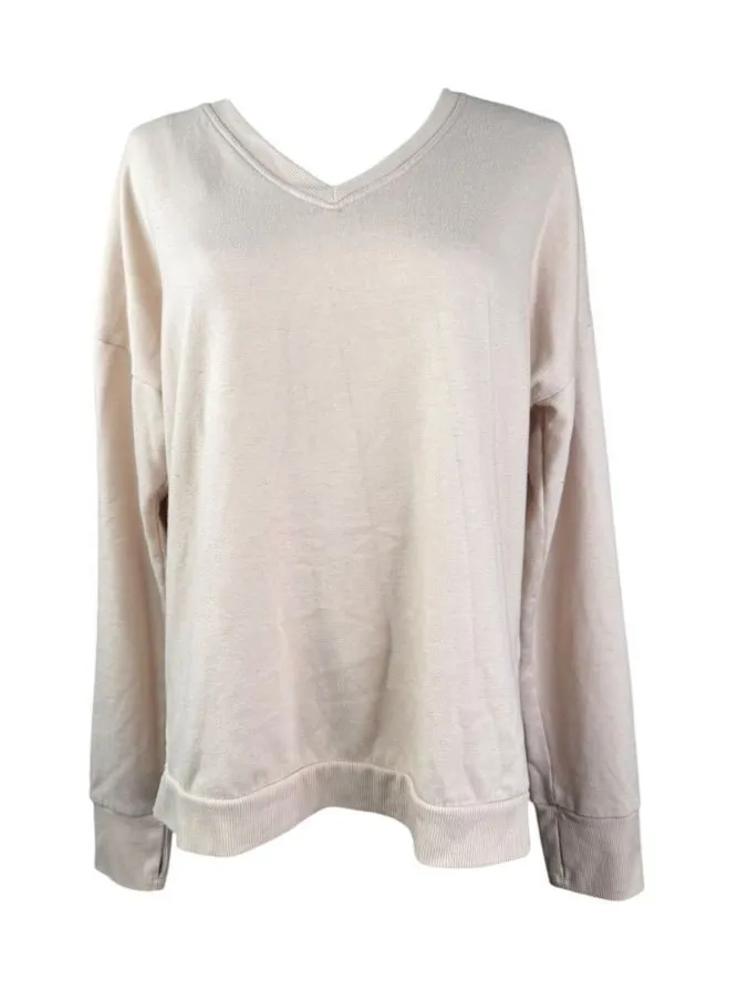 Freely Womens Pink Long Sleeve V