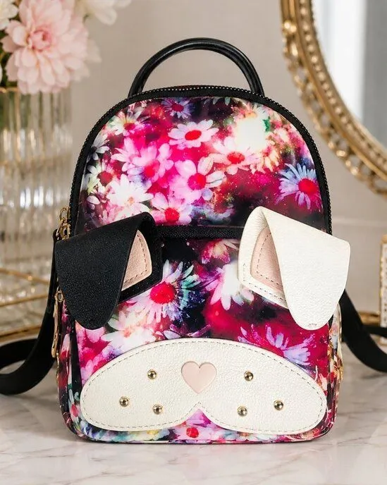 Betsey Johnson Floral Puppy Dog Mini Backpack NWT