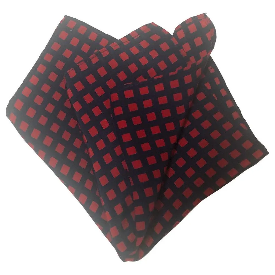 Red and Navy Pocket Square
