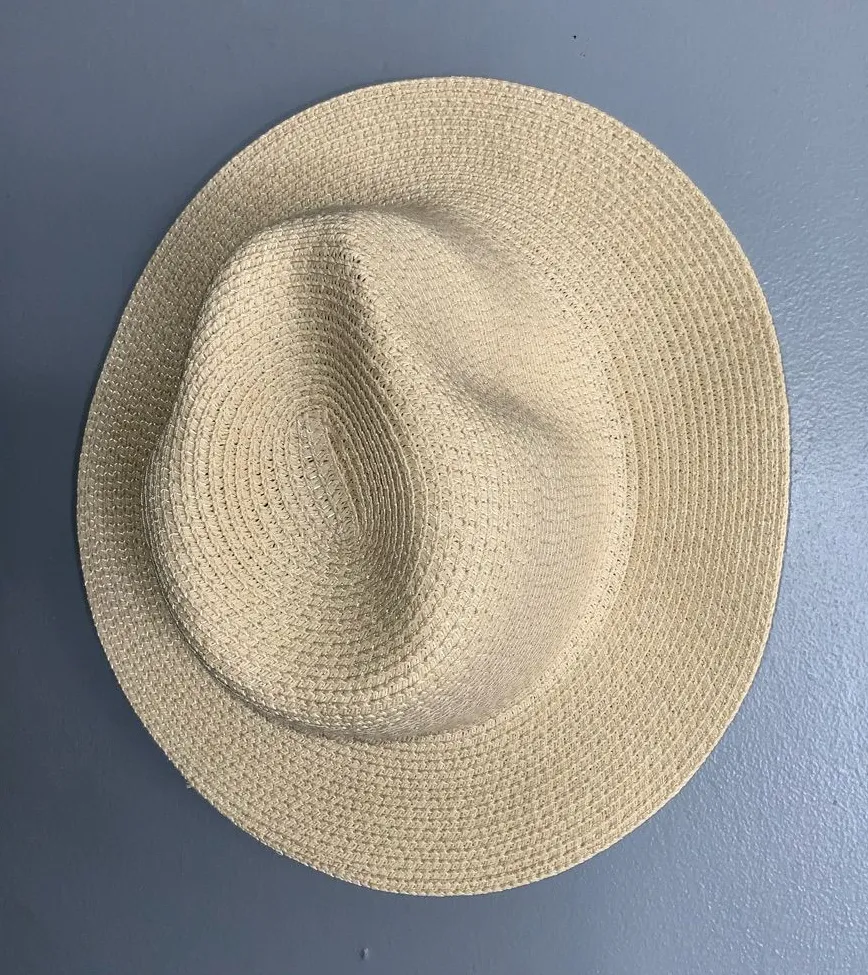 Light Beige Bendable Straw Fedora Hat
