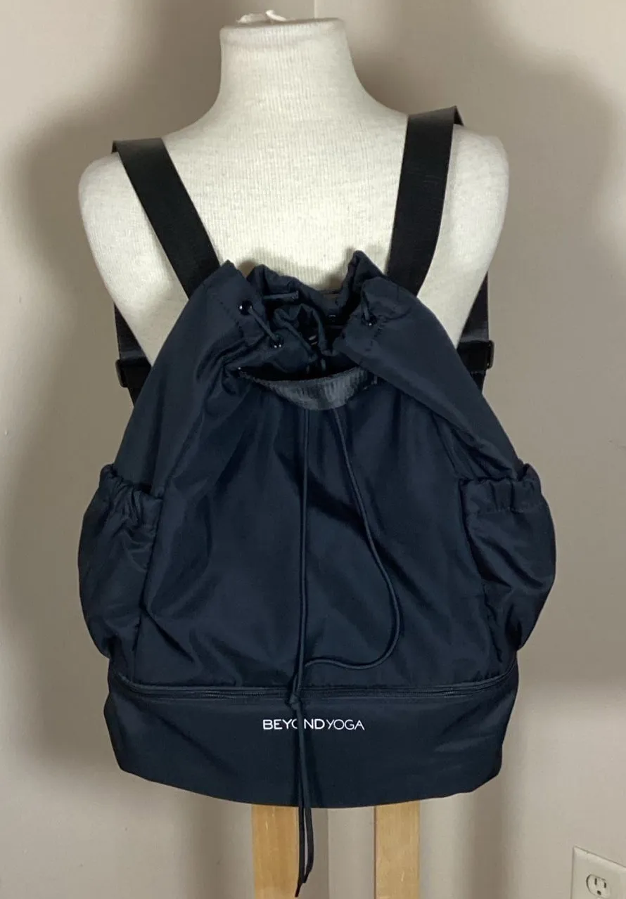Beyond Yoga Commuter Backpack Black Drawstring Gym Bag