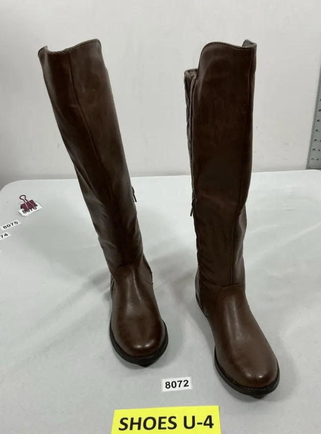 Womans Excellent Condition Quilted 1/4 Zip Riding Boots Size 6 Brown