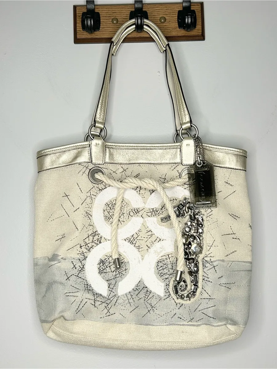 Coach Audrey Leigh Seahorse Embellished Beach Tote 17039