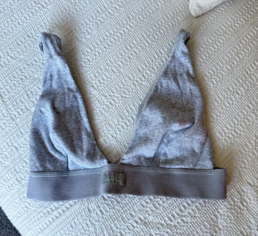 SKIMS Light Grey Ribbed Wireless Bralette