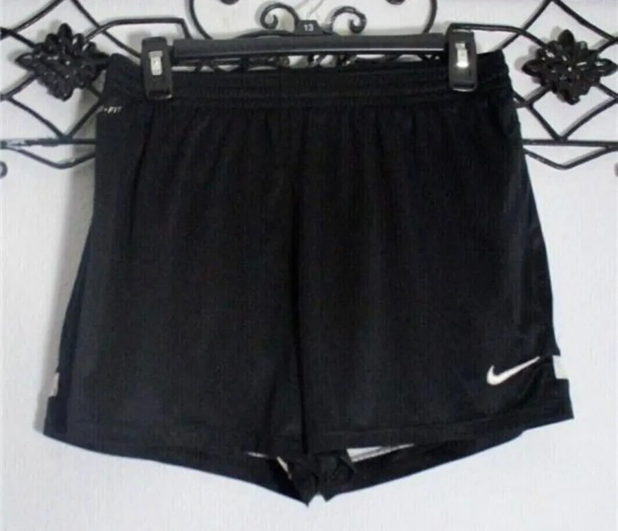 Nike Dri Fit Activewear Shorts Size M Black Lined Drawstring