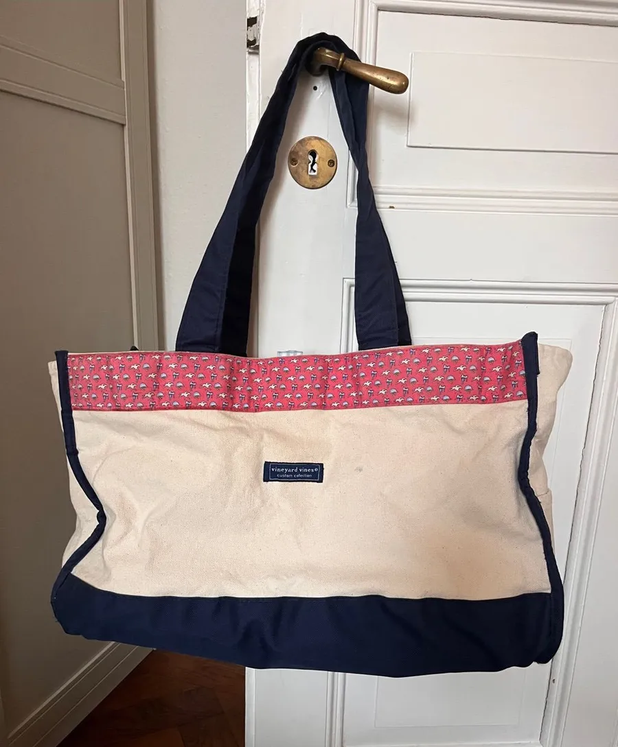 Vineyard Vines Custom Collection Canvas Kentucky Derby Style Tote Bag