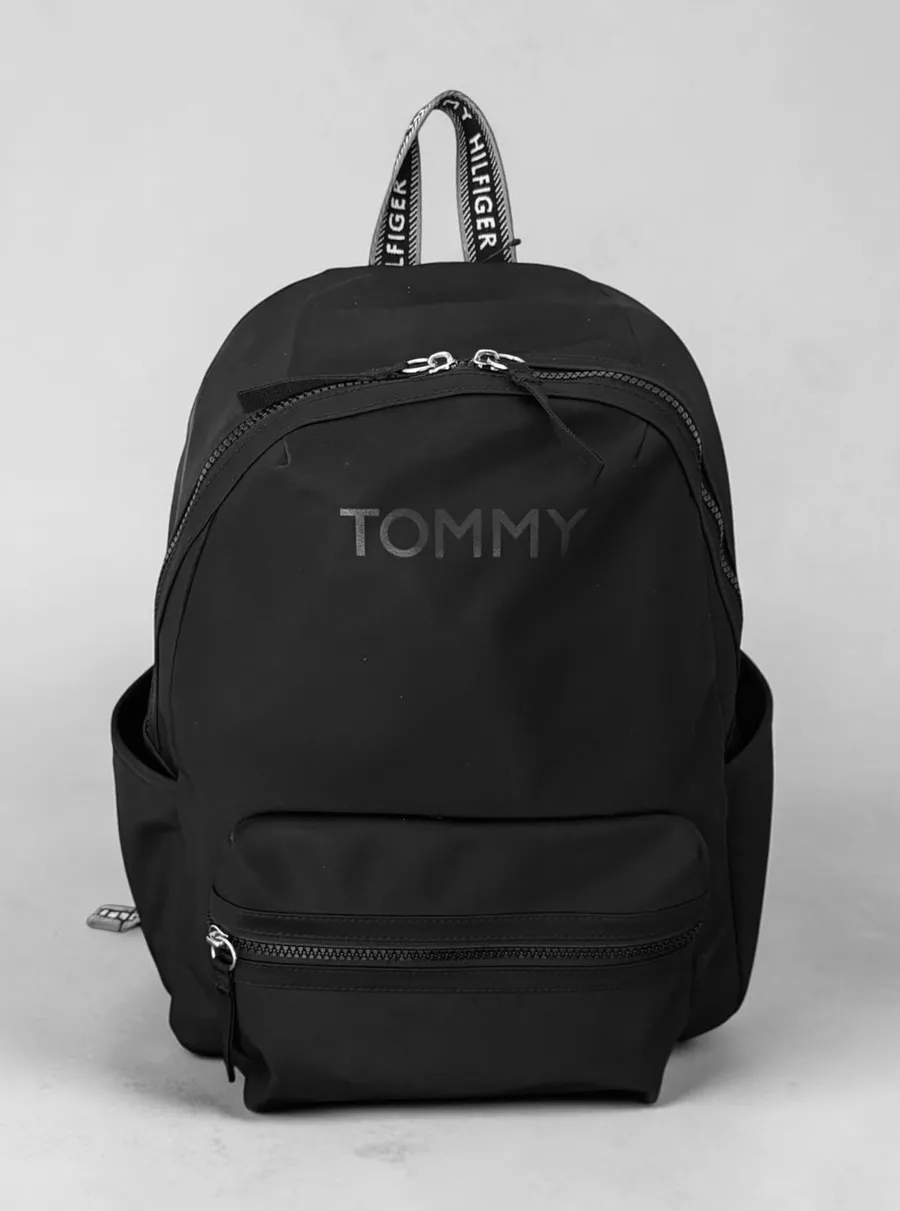 NWT Tommy Hilfiger Women Dome Black Nylon Backpack
