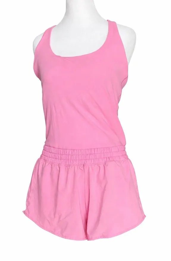 Aerie Offline Pink Athletic Romper Jumpsuit Women's Size Large L Racerback