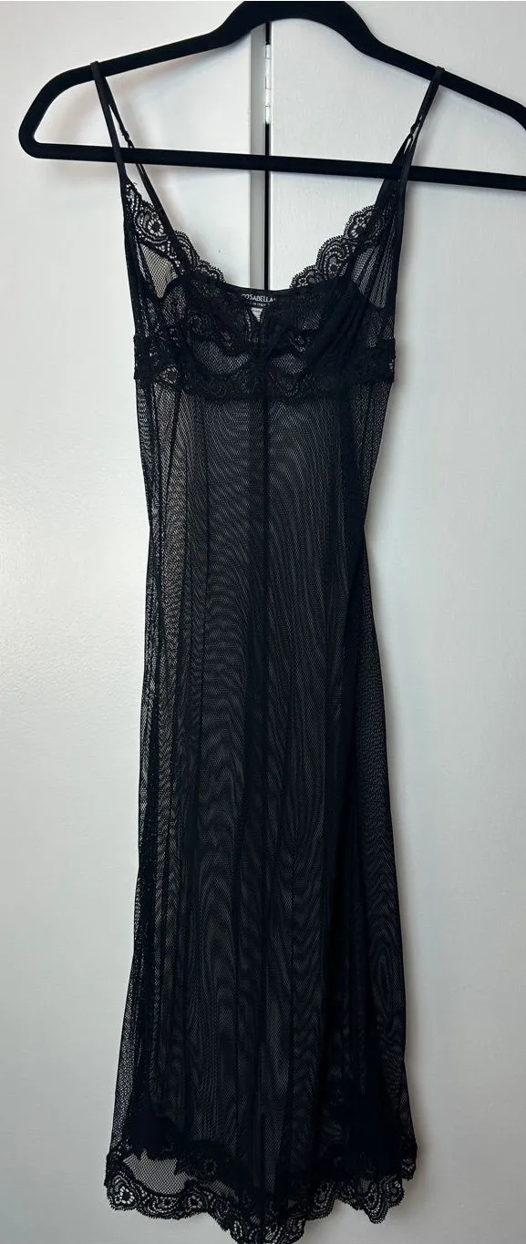 Cosabella Black Sheer Lace Slip Made In Italy