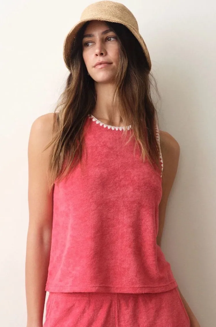 Marine Layer Towel Terry Shell Tank Red Large NWT STITCH FIX