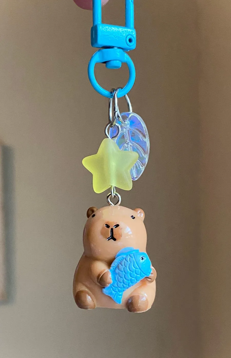 Kawaii cute funky y2k capybara keychain/bag accessory/car display/camera charm🌼🍃🌟