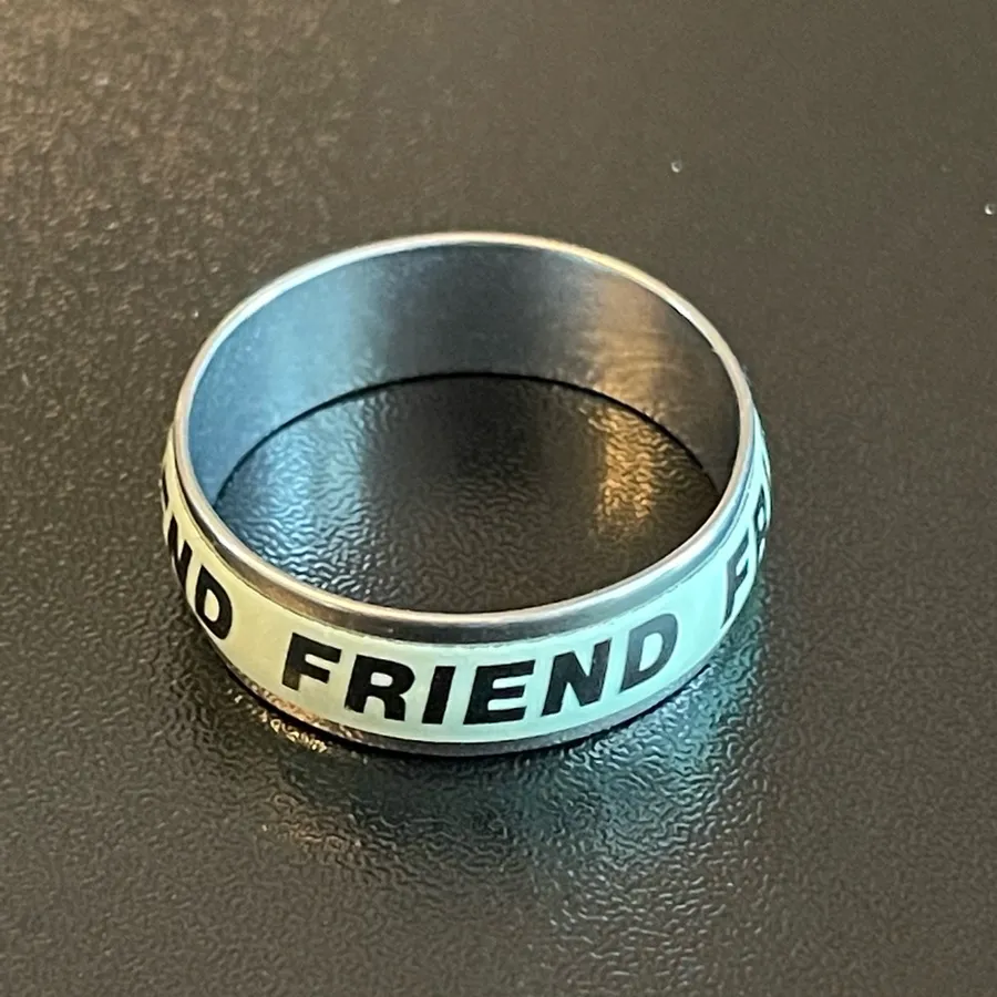 Glow in the dark friend ring size 9.75 Green