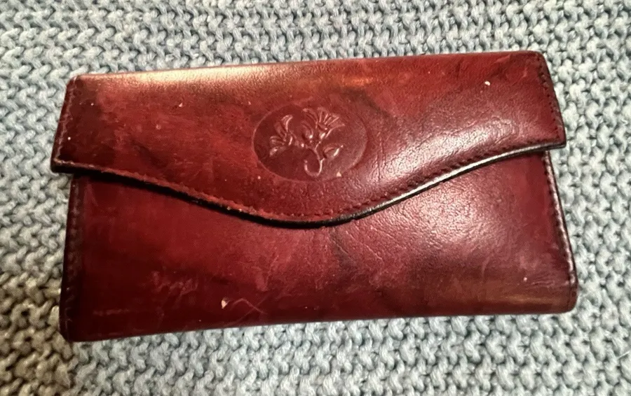 Buxton Leather Mahogany Heiress Clutch Organizer Wallet Top Grain Cowhide