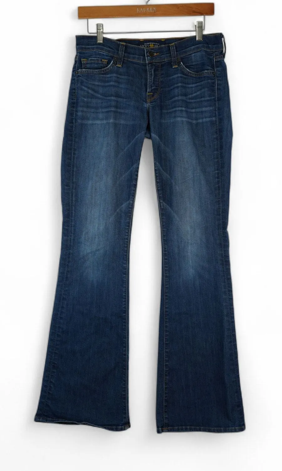 Lucky Brand Charlie Flare Jeans Women 4/27 Low Rise USA Boho Y2K Festival