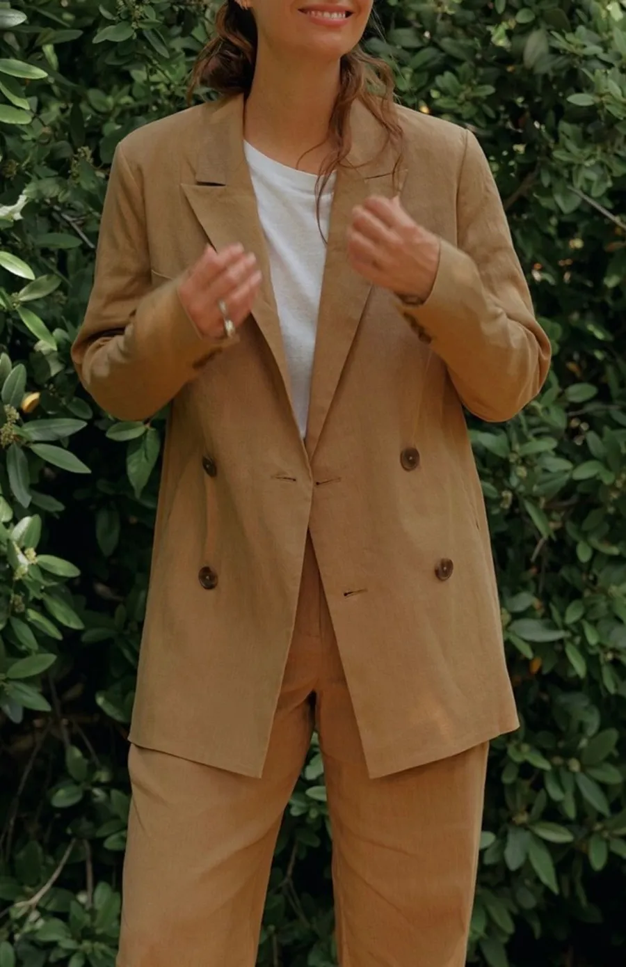 NWT Jenni Kayne Linen Keaton Blazer Khaki Double Breasted Jacket Size 4