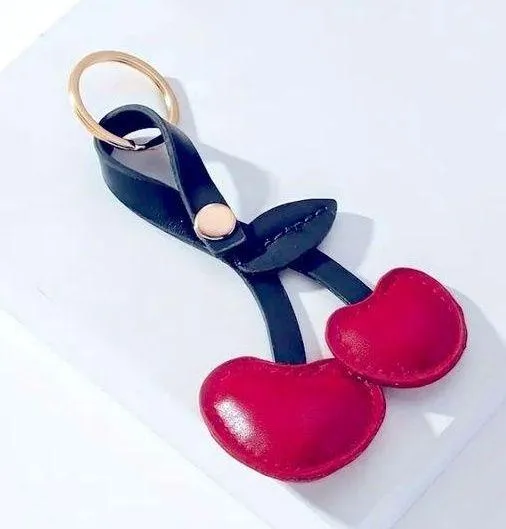 Cherry Shaped Keychain/Bag Charm. ๐ Beat the designers at their own game this spring! Red