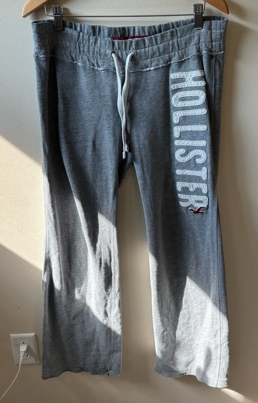 Hollister Y2K Grey Wide Leg Low Rise Sweatpants