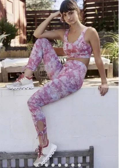 Anthropologie Daily Practice Allie Leggings Set Watercolor Floral