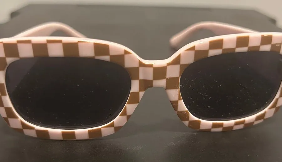 Brown and Pink Sunglasses with Stylish Patterns
