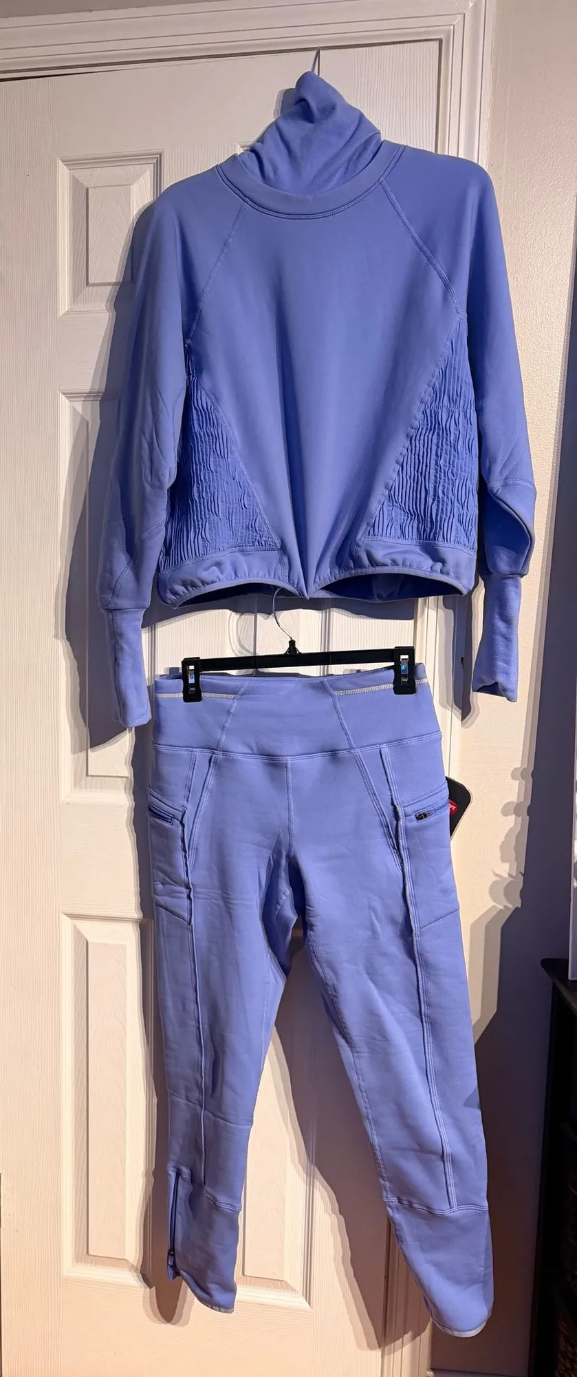 NWT FP Movement Keepin' Cozy Fleece-Lined Leggings Matching Pants Set Blueberry