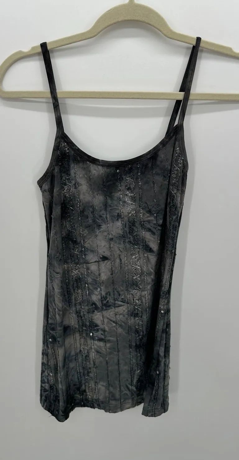 BKE Tie Dye Sequin Tank Top Womens L Y2K Grunge Festival Whimsigoth Indie