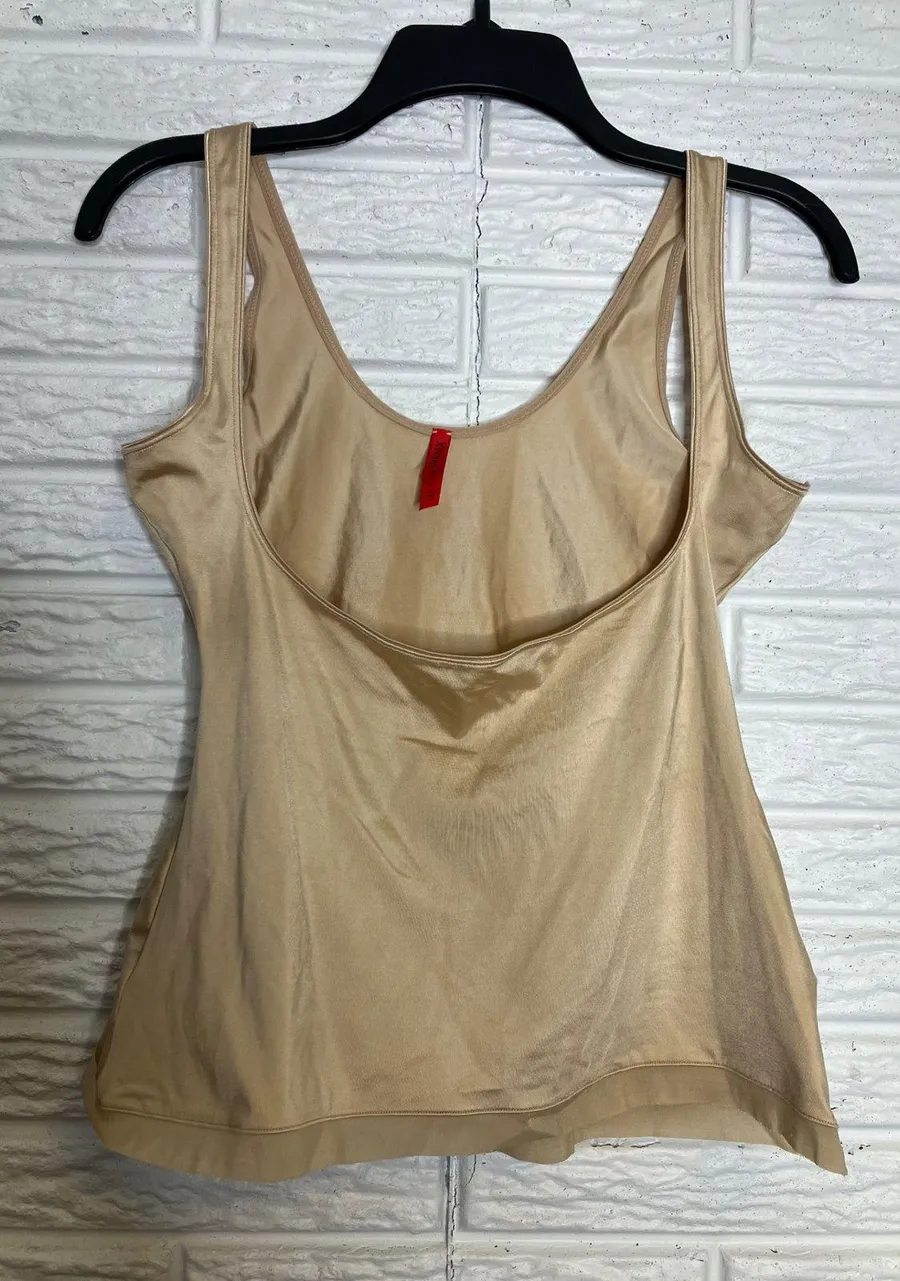 Spanx open bust camisole shaping tank undercut tan nude womens size XL shapewear