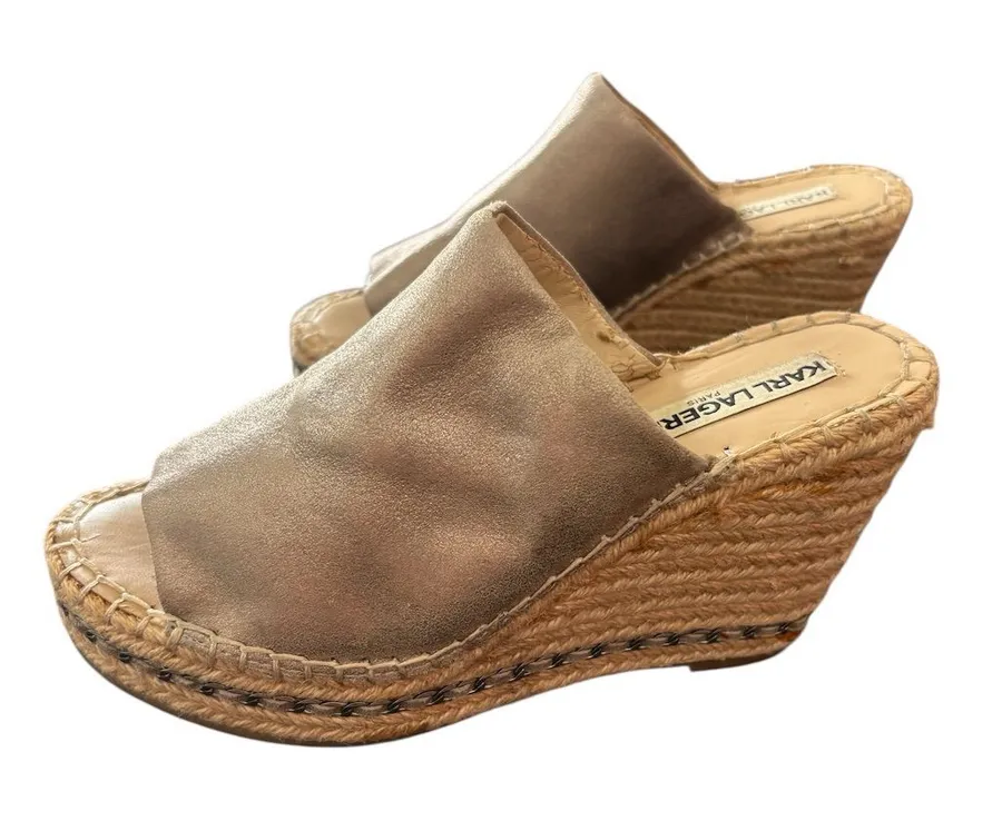 Karl Lagerfeld Women's Espadrille Wedge Sandals Size 6