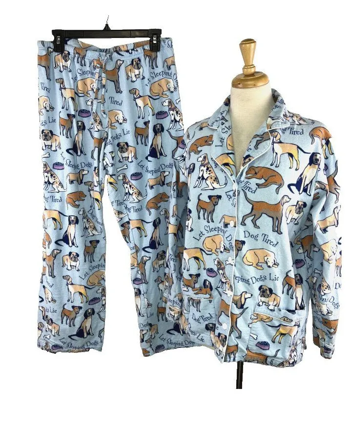 Pajamagram Medium Dog Tired Cotton Flannel Pajamas 2