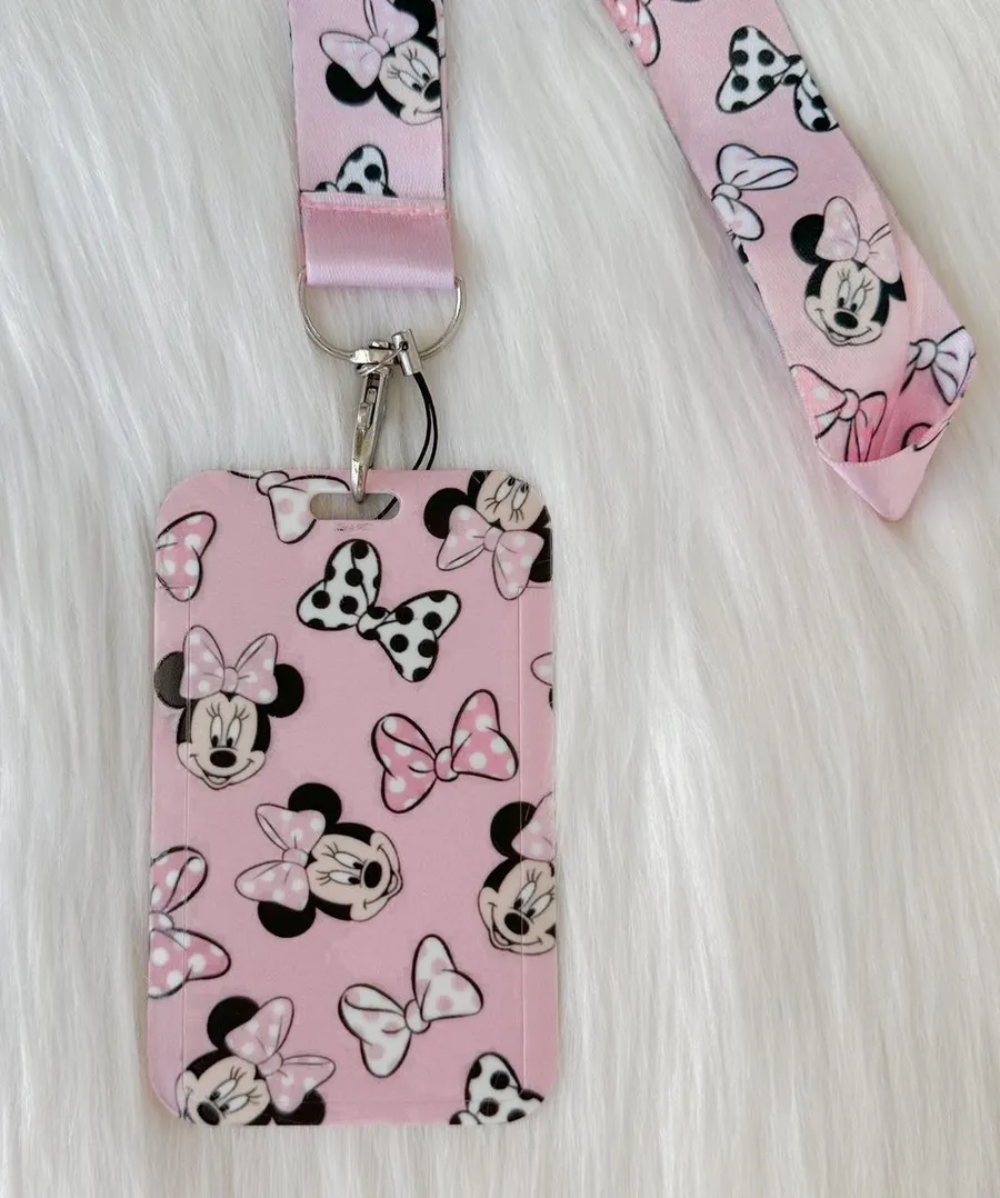 Minnie Mouse lanyard with Id/ card holder Pink