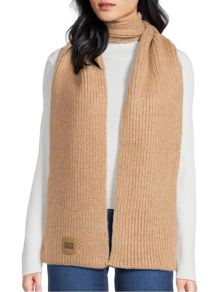 UGG Chunky Rib Scarf in Camel Tan NWOT