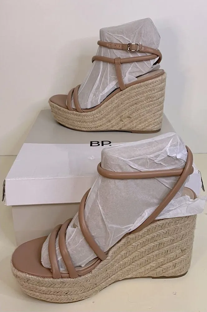 NWB BP. Cohan Espadrille Platform Wedge Sandal in Tan Mocha at Nordstrom size 9