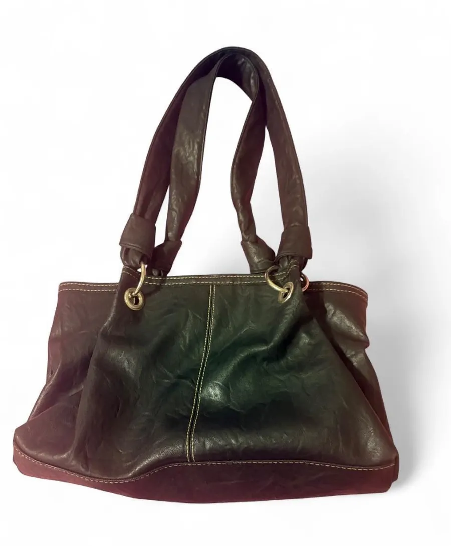 Women's Black Shoulder Bag with Silver
