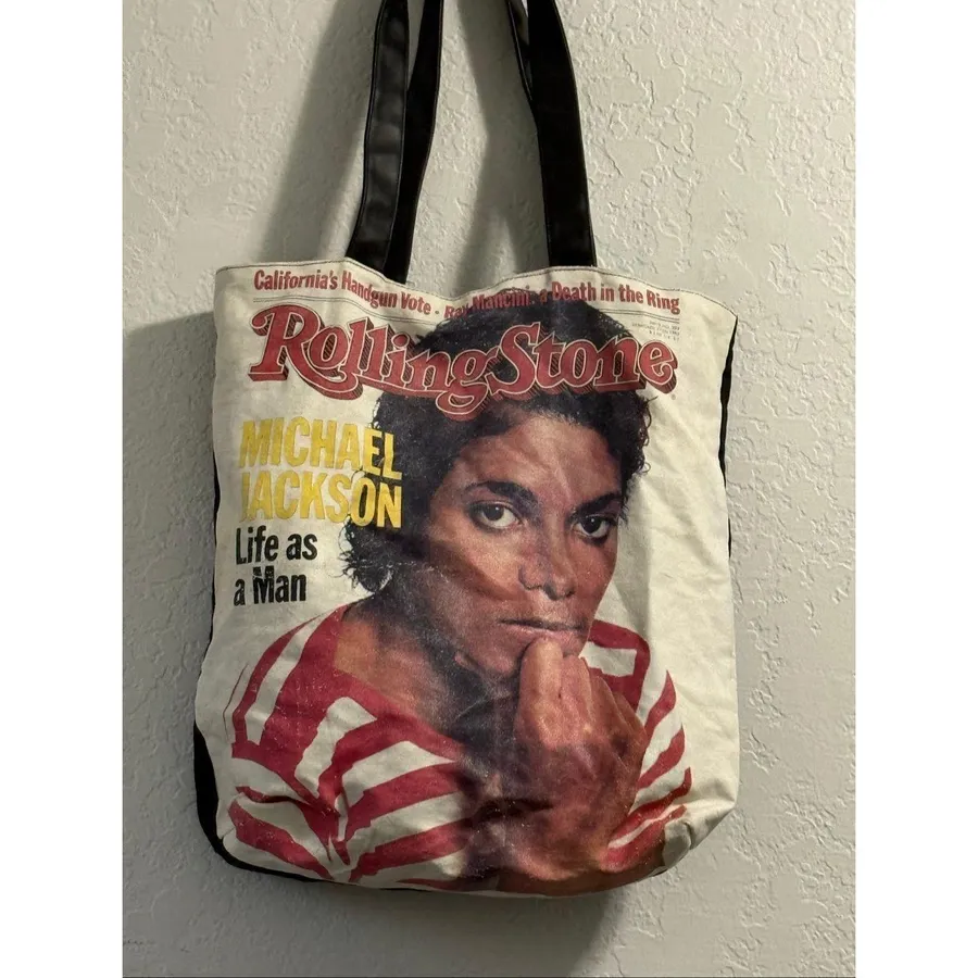 Vintage Rolling Stone Michael Jackson "Life As A Man" Cover Tote Bag Pop Rock